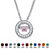 .20 TCW "CZ in Motion" Simulated Birthstone and CZ Halo Pendant Necklace in Sterling Silver 18"-106 at PalmBeach Jewelry