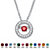 .20 TCW "CZ in Motion" Simulated Birthstone and CZ Halo Pendant Necklace in Sterling Silver 18"-107 at PalmBeach Jewelry