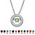 .20 TCW "CZ in Motion" Simulated Birthstone and CZ Halo Pendant Necklace in Sterling Silver 18"-108 at PalmBeach Jewelry