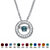 .20 TCW "CZ in Motion" Simulated Birthstone and CZ Halo Pendant Necklace in Sterling Silver 18"-112 at PalmBeach Jewelry