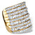 6.26 TCW Baguette-Cut and Round Cubic Zirconia Channel-Set Cocktail Ring Gold-Plated-15 at PalmBeach Jewelry