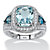 4.64 TCW Cushion-Cut Genuine Sky and London Blue Topaz CZ Accent Halo Ring in Platinum over Sterling Silver-11 at PalmBeach Jewelry