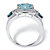 4.64 TCW Cushion-Cut Genuine Sky and London Blue Topaz CZ Accent Halo Ring in Platinum over Sterling Silver-12 at PalmBeach Jewelry