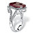 7.25 TCW Genuine Checkerboard-Cut Oval Ruby Ring in Rhodium-Plated Sterling Silver-12 at PalmBeach Jewelry