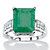 5.25 TCW Emerald-Cut Genuine Emerald and White Topaz Ring Rhodium-Plated Sterling Silver-11 at PalmBeach Jewelry