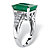 5.25 TCW Emerald-Cut Genuine Emerald and White Topaz Ring Rhodium-Plated Sterling Silver-12 at PalmBeach Jewelry