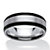 Men's Satin and Brushed Two-Tone Ring in Stainless Steel and Black Ion-Plated Stainless Steel-11 at PalmBeach Jewelry