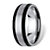 Men's Satin and Brushed Two-Tone Ring in Stainless Steel and Black Ion-Plated Stainless Steel-12 at PalmBeach Jewelry
