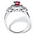 1.18 TCW Oval-Cut Genuine Ruby and Topaz Halo Cocktail Ring in Sterling Silver-12 at PalmBeach Jewelry
