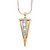 SETA JEWELRY Brilliant-Cut Crystal Charm Cage Pendant With Herringbone Chain in Gold Tone 32"-35"-11 at Seta Jewelry