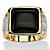 Men's Cushion-Cut Genuine Black Onyx and CZ Cabochon Ring .72 TCW Gold-Plated-11 at PalmBeach Jewelry