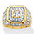 Men's 2.33 TCW Square-Cut and Round Cubic Zirconia Octagon Grid Ring Gold-Plated-11 at PalmBeach Jewelry