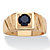 Men's 1.41 TCW Round Black Genuine Sapphire Ring in 14k Gold over Sterling Silver-11 at PalmBeach Jewelry