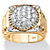 Men's 1.63 TCW Round Pave Cubic Zirconia Step-Top Cluster Ring in 14k Gold over .925 Sterling Silver-11 at PalmBeach Jewelry
