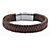 Men's Brown Braided Leather and Stainless Steel Bracelet with Magnetic Closure 9"-11 at PalmBeach Jewelry
