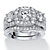 Round Cubic Zirconia 2-Piece Triple Halo Bridal Ring Set 3.74 TCW in Platinum over Sterling Silver-11 at PalmBeach Jewelry