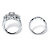 Round Cubic Zirconia 2-Piece Triple Halo Bridal Ring Set 3.74 TCW in Platinum over Sterling Silver-12 at PalmBeach Jewelry