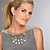 Marquise-Cut Grey Crystal Multi-Strand Gold Tone Statement Necklace Adjustable 18"-13 at PalmBeach Jewelry