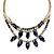 Black and Grey Marquise-Cut Aurora Borealis Beaded Crystal Triple-Strand Gold Tone Statement Necklace Adjustable 18"-20.5"-11 at Direct Charge presents PalmBeach