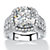 3.68 TCW Cushion-Cut and Pave Cubic Zirconia Halo Engagement Ring in Platinum over Sterling Silver-11 at PalmBeach Jewelry