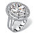 7.08 TCW Oval Cubic Zirconia Double Halo Engagement Ring in Platinum over Sterling Silver-11 at PalmBeach Jewelry