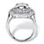 7.08 TCW Oval Cubic Zirconia Double Halo Engagement Ring in Platinum over Sterling Silver-12 at PalmBeach Jewelry