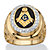 Men's .31 TCW Enamel and Cubic Zirconia Masonic Nugget Ring Gold-Plated-11 at PalmBeach Jewelry