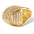 2.28 TCW Micro-Pave Cubic Zirconia Crossover Multi-Row Cocktail Ring Gold-Plated-12 at PalmBeach Jewelry