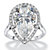 8.33 TCW Pear-Cut Cubic Zirconia Halo Ring in Platinum over Sterling Silver-11 at PalmBeach Jewelry
