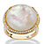 .27 TCW Genuine Mother-Of-Pearl and Pave CZ Accent 14k Gold over Sterling Silver Halo Cocktail Ring-11 at PalmBeach Jewelry