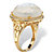 .27 TCW Genuine Mother-Of-Pearl and Pave CZ Accent 14k Gold over Sterling Silver Halo Cocktail Ring-12 at PalmBeach Jewelry