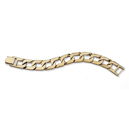 Men's Curb-Link Chain Bracelet 18k Gold-Plated 10" (34mm) at PalmBeach Jewelry