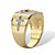 Men's 1/10 TCW Diamond Cross Two-Tone Square Ring in 14k Gold over Sterling Silver-12 at PalmBeach Jewelry