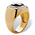 Men's 1/10 TCW Diamond and Bezel-Set Onyx Halo Cross Ring in 14 Gold over Sterling Silver-12 at PalmBeach Jewelry