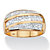 Men's 1.32 TCW Square-Cut Cubic Zirconia 14k Gold over Sterling Silver Channel-Set Ring-11 at PalmBeach Jewelry