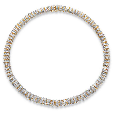 1 TCW Diamond Snake-Link 18k Gold-Plated Collar Necklace 18" at PalmBeach Jewelry