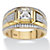 Men's 1.12 TCW Square-Cut and Pave Cubic Zirconia Ring in 14k Gold over Sterling Silver-11 at PalmBeach Jewelry