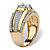 Men's 1.12 TCW Square-Cut and Pave Cubic Zirconia Ring in 14k Gold over Sterling Silver-12 at PalmBeach Jewelry