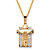 Men's 1/10 TCW Diamond Two-Tone Gold-Plated Sterling Silver Crucifix Pendant Necklace 20"-11 at PalmBeach Jewelry