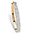 Diamond Accent Two-Tone Greek Key-Link Bangle Bracelet Yellow Gold-Plated 7.5"-11 at Direct Charge presents PalmBeach