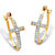 White Diamond Accent Two-Tone Cross Hoop Earrings 18k Gold-Plate (1 1/4")-11 at PalmBeach Jewelry