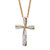 Diamond Accent Two-Tone Cross Pendant Necklace in 18k Gold over Sterling Silver 18"-11 at Direct Charge presents PalmBeach
