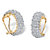 1/10 TCW Diamond Cluster Semi-Hoop Earrings Yellow Gold-Plated (1")-11 at PalmBeach Jewelry