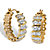 Round Diamond Accent S-Link Hoop Earrings Yellow Gold-Plated  (1")-11 at PalmBeach Jewelry