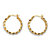 Round Diamond Accent S-Link Hoop Earrings Yellow Gold-Plated  (1")-12 at PalmBeach Jewelry