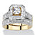 Princess-Cut Cubic Zirconia Two-Tone Vintage-Style 2-Piece Bridal Ring Set 2.31 TCW Gold-Plated-11 at PalmBeach Jewelry