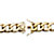 Men's Emerald-Cut Genuine Black Onyx and CZ Masonic Curb-Link Bracelet Gold-Plated 8"-12 at PalmBeach Jewelry