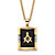 Men's Emerald-Cut Genuine Black Onyx Masonic Pendant Necklace Gold-Plated 20"-11 at PalmBeach Jewelry