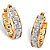 Diamond Accent Greek Key Hoop Two-Tone Earrings Yellow Gold-Plated (1")-11 at PalmBeach Jewelry
