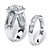 3.50 TCW Square Cubic Zironica Two-Piece Halo Bridal Ring Set in Platinum over Sterling Silver-12 at Direct Charge presents PalmBeach